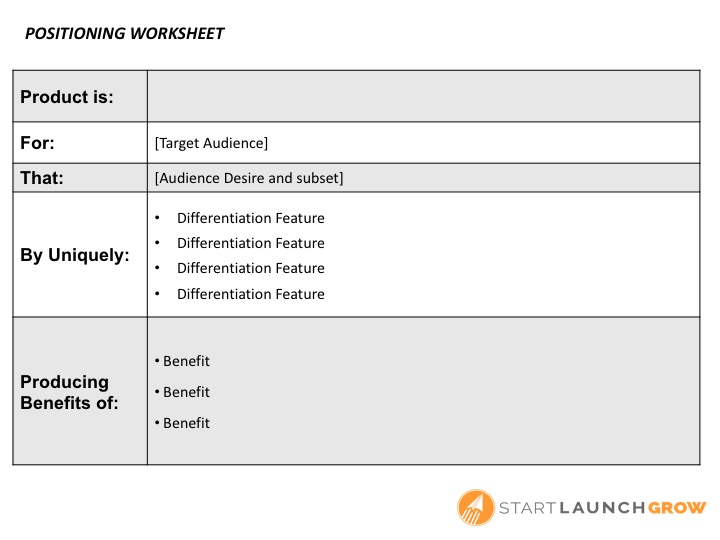 Positioning Worksheet